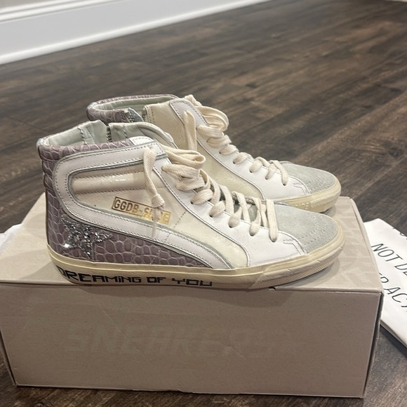 Golden Goose Slide Sneaker in Cream, Dust Pink, Silver, & White BNIB 36 - Picture 5 of 8